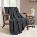 BOURINA Chenille Throw Blanket for Couch Sofa Chair Bed Home Decoration, Soft Warm Cozy Blanket for All Season50" x 60", Grey