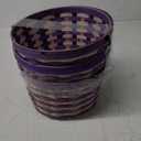 Easter Baskets with Hinged Handle - Round Woven Bamboo (Purple) 3 Pack