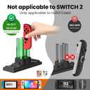Controller Charger Dock for Nintendo Switch 6 in 1 Charging Station for 4 Joy-Cons & 2 Pro Controllers, LED Indicator, Quick USB Charging, Not Compatible with Switch 2 Joycon