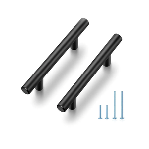JOY DECOR 30 Pack 5 Inch Cabinet Pulls Kitchen Cabinet Handles with 3 Inch Hole Center Matte Black Cabinet Hardware Stainless Steel Kitchen Drawer Pulls for Cabinets Cupboard, 76mm Hole Centers