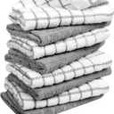 Bumble Dish Cloths (8 Pack) | 12" x 12" | 100% Cotton Kitchen Towels | 405 GSM | Soft, Highly Absorbent & Durable Dish Towels for Kitchen | Gray