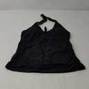 Women Halter Tankini Swim Top - Tummy Control Swimsuit Bathing Suit Top Front Tie Knot Swim Top Only 2025 Black, L