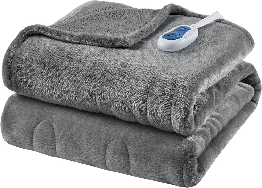 Beautyrest Microlight Reverse to Berber Luxury Heated Throw 60x70in