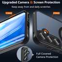 Magnetic for Samsung Galaxy A35 5G Case with Tempered Glass Screen Protector, Compatible with MagSafe, Shockproof Protective Translucent Back Phone Case Cover for Samsung A35 5G (Black)
