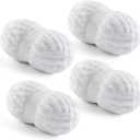 4 Pack Chunky Yarn for Hand Knitting - Chunky Chenille Blanket Yarn for Crocheting - Jumbo Fluffy Yarn for Crochet - Super Bulky Yarn 25 yds 7.7 oz Each Skein (Pure White)
