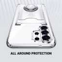 Shields Up for Samsung Galaxy S26 Ultra Case, Minimalist Wallet Case with Card Holder (3 Cards) & Ring Stand/Kickstand, [Drop Protection] Slim Protective Cover for Samsung Galaxy S26 Ultra, Clear