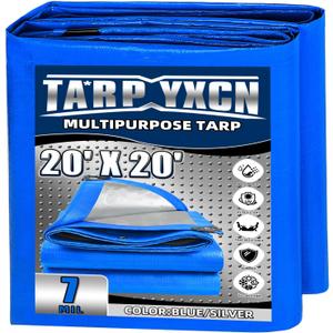 Tarp 20x20 Feet, 7 Mil Thick (Blue/Silver)