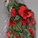 Dolicer Artificial Flowers for Outdoors, 2 Bundles UV Resistant Fake Red Artificial Outdoor Plants Look Real for Outside Front Faux Door Porch Patio Balcony Decor