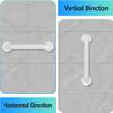 Shower Grab Bar, 2 Pack 24 Inch White Bathroom Safety Bar, 1.25" Diameter 304 Stainless Steel Grab Bars for Bathtubs and Showers, Handicap Shower Grab Bar for Seniors Elderly