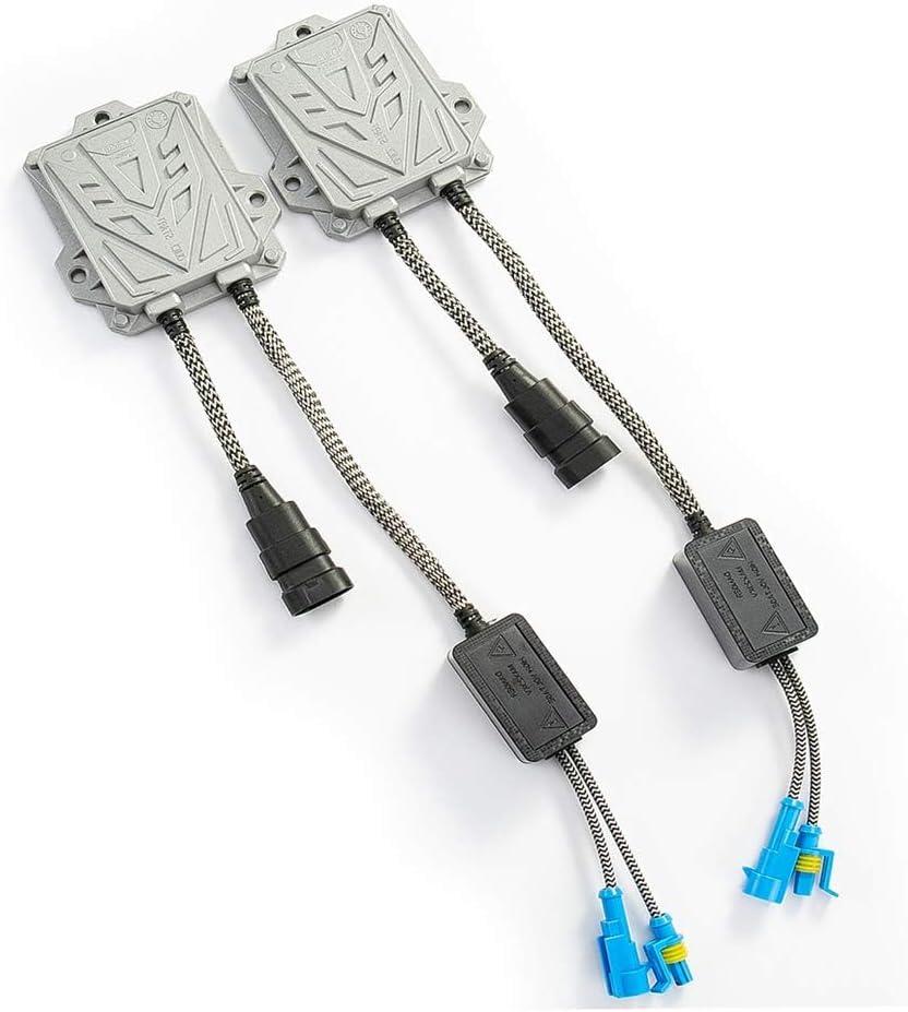HYB 12V Slim Digital Ballast for HID Bulb H11 H7 H8 H9 H4 H1 9005 9006 9007 Universal Fit- 2 Pack (55W/12V Canbus)