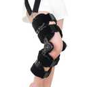 Hinged ROM Knee Brace,Unloader Knee Brace,Knee Immobilizer Brace,ACL, MCL and PCL Injury, Adjustable Orthopedic Support Stabilizer After Surgery, Women and Men-Multi-Angle Adjustment (One Size, Orange Black)