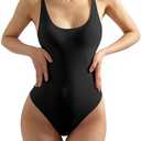 SUUKSESS Women Sexy Scoop Neck Thong Bodysuit Backless Cami Bodysuit Top