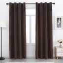 SPXTEX Brown Velvet Blackout Curtains 96 Inches Long - Light Blocking Grommet Window Panels Set of 2 - Heat Insulated Thermal Curtains for Bedroom