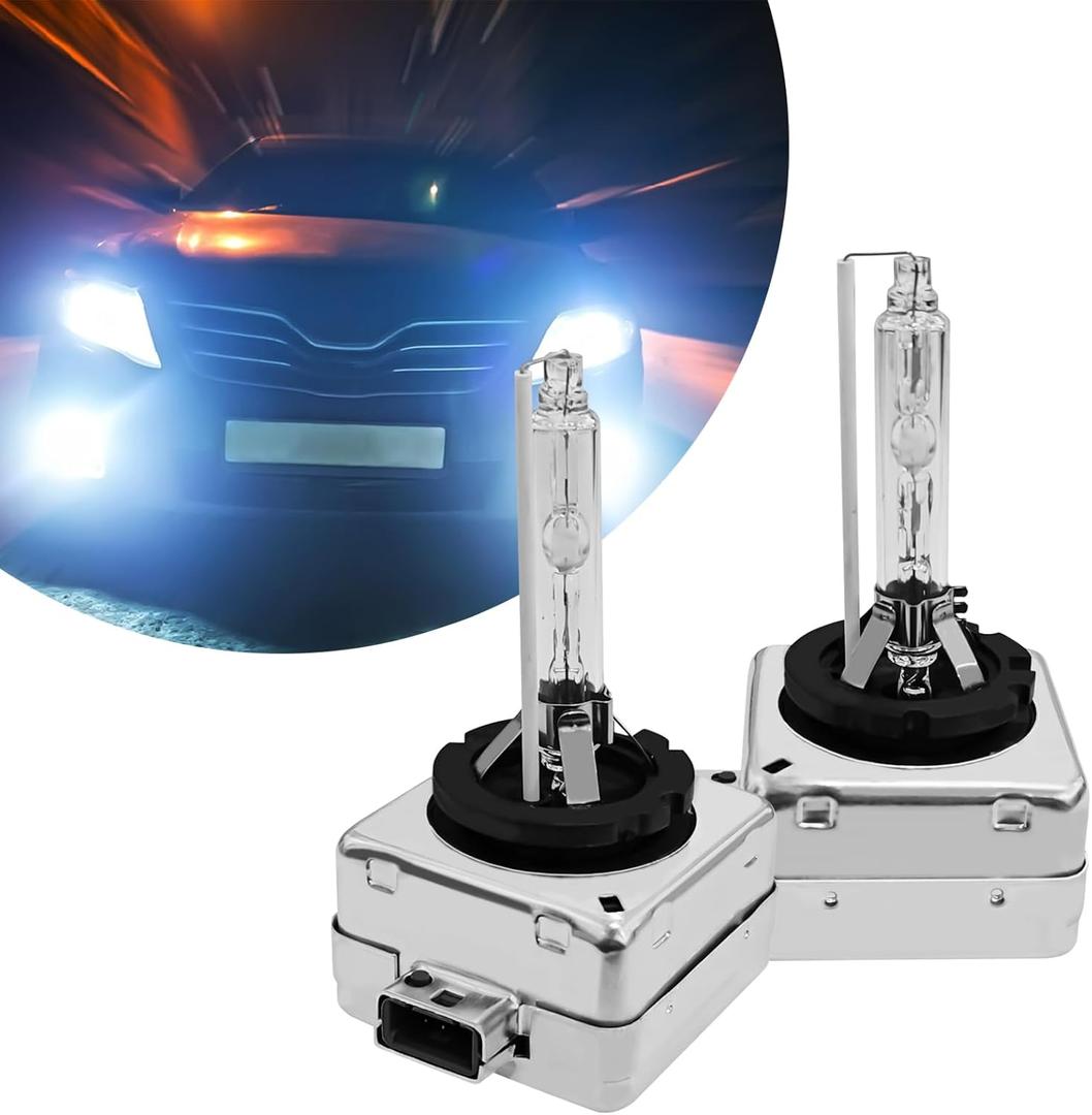 D3S Hid Headlight Bulbs 2PCS 35W Super Bright Bulbs, D3S Headlight Bulb HID Car Original Replacement Lights 12V High Beam Low Beam Xenon Bulbs with Metal Stents Base (D3-S White)