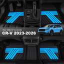 Rubber Floor Mats & Cargo Liner for Honda CR-V 2026-2023 (Include Hybrid) | All Weather Custom Fit Floor Liners with Cargo Mat (Upper Position) Full Set, Black & Blue