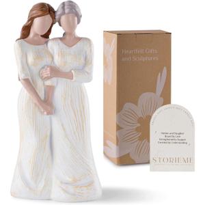 Mom Birthday Gift from Daughter: Handmade Resin Mother Daughter Arm in Arm Sculpture - Mothers Day Christmas Thanksgiving Present for Mom & Adult Daughter | Meaningful Keepsake Tabletop Decor