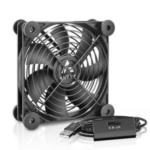 ANEXT, 120mm USB Computer Fan Black, 120mm Fans, Silent Fan for Receiver DVR PlayStation Xbox Computer Cabinet Cooling, Single
