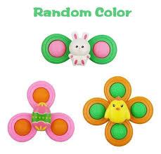 3 Pack Easter Suction Cup Spinner Toys Sensory Bath Toys for Toddlers Kids Easter Basket Stuffers Gifts Fillers Party Favors