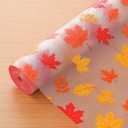 Cooyes Fall Maple Leaf Shelf Liner, Non-Adhesive Waterproof Drawer Liner, Easy-to-Cut EVA Shelf Paper for Kitchen Cabinets, Refrigerator, Cupboard, and Dresser, Fall Kitchen Decor 11.8" W x 118" L (Pumpkin Orange)