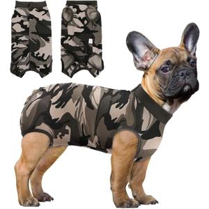SAWMONG Recovery Suit for Dogs Female Male, Breathable Dog Onesie After Surgery Spay Neuter, Professional Dog Surgical Suit, Substitute Pet E-Collar Cone, Camouflage, Large