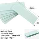 Glass Tiles for Backsplash, Glass Subway Tile 4x12 Inch for Kitchen Bathroom Shower Wall Ice Age (12 Pcs, 4 sq.ft)