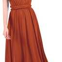 Women Transformer Hi Low Evening Long Prom Dress Halter Convertible Multi Way Spaghetti Strap Wedding Cocktail Maxi Gown (Orange, S)