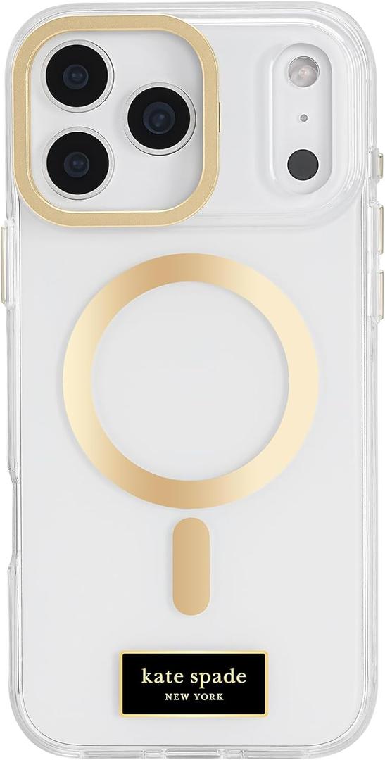 kate spade new york iPhone 17 Pro Max Case with Camera Stand - Compatible with MagSafe - Designer Phone Case - Icon Clear