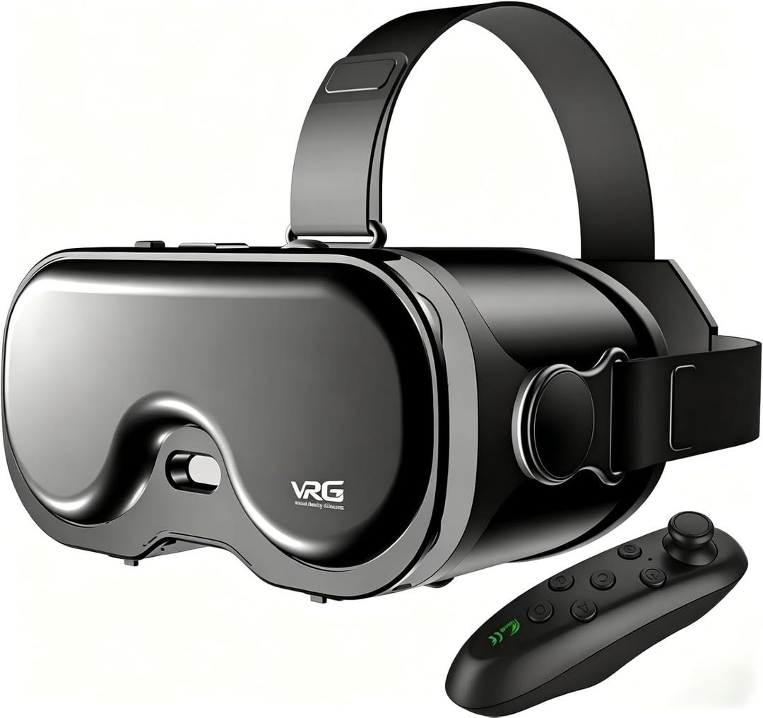 VR Headset for Phone, 3D Family Anti-Blue Eyes Protected HD Lenses, 120 FOV Virtual Reality Headsets VR Goggles for iPhone17/16/15/14/13/12/11, Samsung, Android (Black)