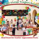 Moukeren Teacher Appreciation Decorations Nacho Average Teacher Banner with 24 Balloons Thank You Staff Yard Sign Cinco De Mayo Party Supplies for Indoor Outdoor School Office Gift