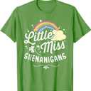 Little Miss Shenanigans for Girls and Women St Patricks Day T-Shirt, Small