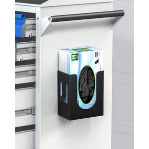 THYGIFTREE Magnetic Glove Box Holder, Wall Mount Metal Rubber Latex Disposable Gloves Tissue Dispenser for Tool Box Garage Workshop Kitchen, Black