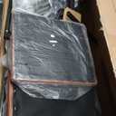 GAOMON 22" Bar Stools Set of 4, Counter Height Bar Stools with PU Upholstered Seat, Metal Frame Kitchen Bar Chairs with X-Design Back and Footrest for Kitchen Island, Counter Bar, Dining Room, Brown