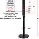 Heavy Duty Parking Sign Base Cast Iron 48" Parking Sign Post, Heavy Duty Cast Iron Sign Holder Base, Movable Sign Stand Suitable for Hanging Warning, Notice, Guiding Sign Display Stand (Black), 1 Pack Parking Sign Post-15lbs