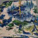 Horaldaily Chinoiserie Blanket Throw, House Trees Vintage Style Mountain Soft Fuzzy Plush Faux Fur Cozy Blankets for Couch Sofa Bed Lounging, Ideal Gifts for Kids Adults Wife Self, 50x60 (Blue)