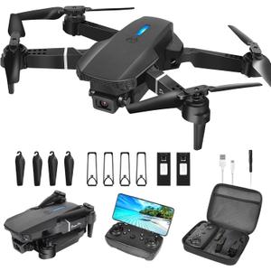 Drone with Camera 1080P HD,FPV Foldable Mini Drone for Adults,Drone with One Key Take Off/Landing,Gesture Selfie, Altitude Hold,3D Flip,Easy to Fly,2 Batteries tt
