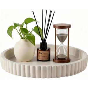 Decorative Tray & Elegant Coffee Table Tray,Beautiful Round Trays 11" Round Table Centerpiece Home Decor for Organizing Jewelry, Keys,Ideal Living Room Apartment Must Haves Essentials