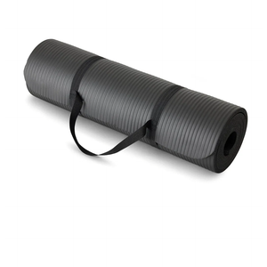 Amazon Basics 1/2 Inch Extra Thick Exercise Yoga Mat with Carrying Strap, Cushioned Support, for Fitness and Gym Workouts