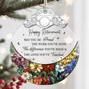 Retirement Gift - Retirement Gifts for Women, Men - Retired Ornament - Retired Gifts for Coworker, Boss, Employee, Teacher, Nurse - Stained Glass Christmas Ornament Keepsake - Design A