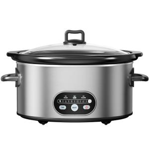 OLIXIS Slow Cooker 8 Quart, Ceramic Nonstick Coating, Programmable Slow Cooker with Dishwasher Stoneware Pot and Tempered Glass Lid, Multi Cookers with 3 Temperature, 35in Tangle Free Cord, Black
