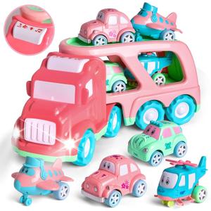 FUN LITTLE TOYS Truck Toys for Kids 2-4, Kids Toys Girls Age 2 3 4 5, Toddler Princess Girl Toys Carrier Truck with Cars and Planes, Toddler Birthday Gifts with Music & Lights for 2 3 4 5 Year Girls FUN LITTLE TOYS Truck Toys for Kids 2-4, Kids Toys Girls Age 2 3 4 5, Toddler Princess Girl Toys Carrier Truck with Cars and Planes, Toddler Birthday Gifts with Music & Lights for 2 3 4 5 Year Girls