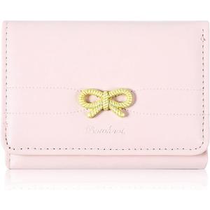 Tucnoeu Cute Coquette Bow Wallet for Women - Tri-folded Pink Womens Small Leather Wallet with RFID Blocking, Aesthetic Design