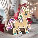 Rainbow Unicorn Ornament 2025, Birthday, for Kids, Teen Girls, Wooden Ornaments for Christmas Decorations, Animal Lovers Gift Ideas, Unicorn Gifts for Women Friends