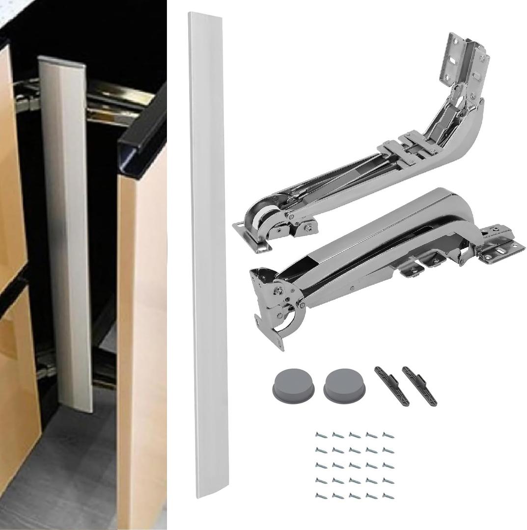 Lateral Opening Door Hinge Set, Hidden Door Hinge Kit Load-Bearing 19.8lb Heavy Duty Hinge, 180 Parallel Opening Cabinet Wardrobe Door Sliding