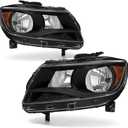 Headlight Assembly for Chevy Colorado 2015 2016 2017 2017 2019 2020 2021 Black Housing Amber Reflector Clear Lens Driver and Passenger Side