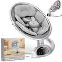 BabyBond Baby Swings for Infants, Bluetooth Infant Swing with Music Speaker, 3 Seat Positions, 5 Point Harness Belt, 5 Speeds and Remote Control - Portable Baby Swing for Indoor and Outdoor (Silver) (Gray)