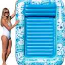 Aqua Inflatable Tanning Pool Lounger, Premium Pool Float with Cupholders and Removeable Pillow for Relaxation and Fun