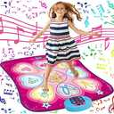 SUNLIN Dance Mat - Rhythm Step Play Mat - Dance Game Toy Pad with LED Lights, Gift for Kids Girls 3-12, Adjustable Volume, Built-in Music, 3 Challenge Levels