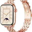 VISOOM Gold Iwatch Bands Compatible With Apple Watch Bands 38/40/41/42/44/45/46mm Women - Thin Metal Dressy Luxury Cute Designer Apple Watch Series 11 10 Se 9 8 7 6 5 4 3 2 1 Bracelet Bands for Women