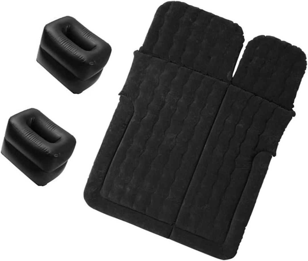 Inflatable Mattress, SUV Inflatable Bed, Camping Travel Air Cushion, Flocking Cold-Resistant Material, 72-Hour Air Leakage Test (Black)