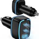 USB C Car Charger, 3 Port PD Super Mini Cigarette Lighter Adapter, 2Pack USB-C & A Fast Car Charging for iPhone 16/15 Pro Max, Galaxy S25/S24, iPad, Pixel, Android Phones,Travel Essentials for Men